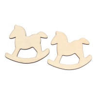 Figurines de chevaux à bascule en bois 9 cm - 2 pcs.