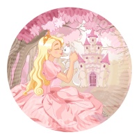 Assiettes Princesse avec chaton 23 cm - 8 pcs.