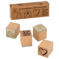 Timbres figurines de mariage 2 x 2 cm - 4 unités