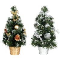 Sapin de Noël enneigé et décoré 30 cm