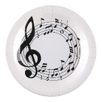 Assiettes à motifs de notes de musique de 22,5 cm - 10 unités