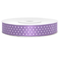 Ruban de satin de 1,2 cm avec pois - 25 m