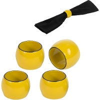 Anneau de serviette Royal moutarde - lot de 4