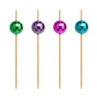 Piques boule disco années 80 - lot de 6