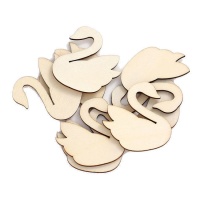 Figurines cygne en bois 5 cm - 8 unités