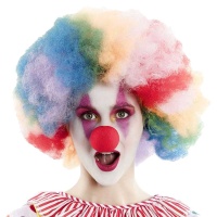Perruque de clown multicolore mat
