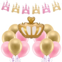 Pack de décoration pour la fête de la princesse - 22 pièces
