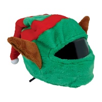 Housse pour casque de moto sur le thème du lutin de Noël, avec bonnet