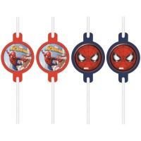 Pailles Fantastic Spiderman 22 cm - 4 pcs.