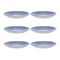 Assiette à vagues japonaise bleue de 20 cm - Vessia - 6 unités