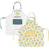 Lot de 2 tabliers au motif citron pour mère et fille