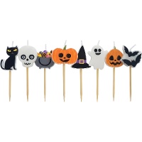 Pack de bougies d'Halloween de 8 cm - 8 unités