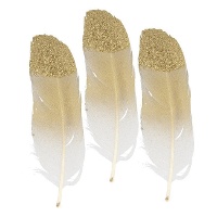 Plumes décoratives dégradées avec paillettes - 6 unités