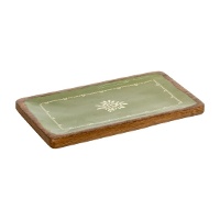 Vide-poche rectangulaire vert olive, style rustique