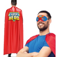 Ensemble de super-héros avec cape et masque