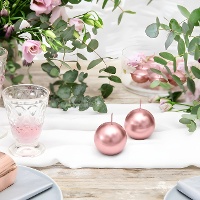 Bougie métallisée ronde de 6 cm - 10 unités