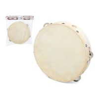 Tambourin en bois et cuir 22 cm