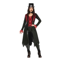 Costume de vampire noir et rouge pour femme