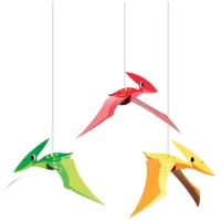 Pendentifs décoratifs en forme de dinosaure Pterodactylus - 3 pcs.