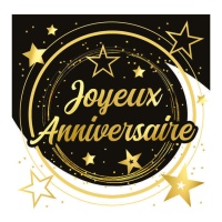 joyeux aniversaire serviettes étoiles - 12 pcs.