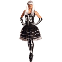Costume de squelette avec jupe pour adultes