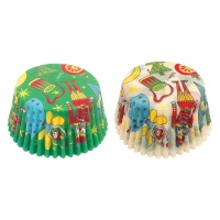 Capsules pour cupcakes casse-noix blancs et verts - Decora - 36 unités