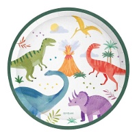 Assiettes Dinosaure Bébé Heureux de 23 cm - lot de 6