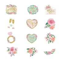 Décoration florale pour enterrement de vie de jeune fille - 12 pcs.