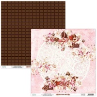 Papier scrapbooking Chocolate Kiss rose - Papiers Mintay - 1 feuille