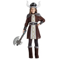 Costume de viking marron et gris pour filles