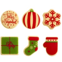 Figurines de chocolat blanc pour Noël - 48 pièces