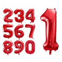 Ballon numéro rouge 86 cm - PartyDeco