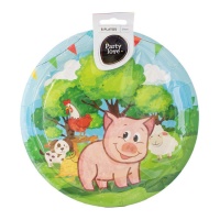 Assiettes Happy farm animals 23 cm - 8 pcs.