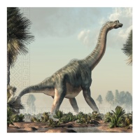 Serviettes de table dinosaures jurassiques 16,5 x 16,5 cm - 20 pcs.