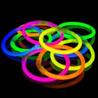Bracelets lumineux en couleurs assorties - 15 pcs.