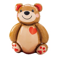 Ballon nounours de 91 cm avec coeur sur la poitrine