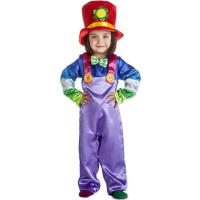Costume de clown lilas avec chapeau pour enfants
