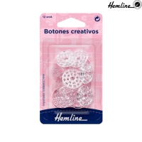 Boutons créatifs en plastique transparent - Hemline - 12 pcs.