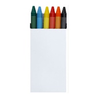 Crayons de cire en boîte blanche - 6 unités