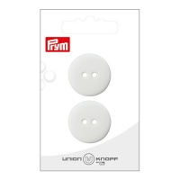 2.5 cm boutons blancs avec deux trous - Prym - 2 pcs.