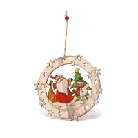 pend pendant en bois Père Noël, 15 cm