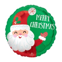 Joyeux Noël avec Père Noël rouge et vert globe rond de 45 cm - Anagramme