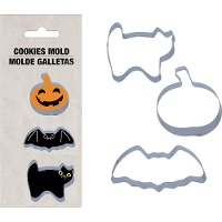 Emporte-pièces citrouille, chauve-souris et chat pour biscuits - lot de 3