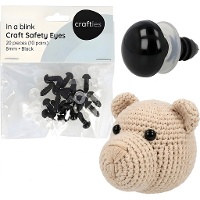 Yeux de sécurité pour Amigurumis 1,4 cm noir - 10 paires