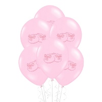 Ballons en latex avec chaussons de 30 cm - PartyDeco - 6 unités