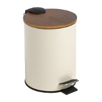 Poubelle de salle de bain 3 L Bois & Terre, couvercle en acacia