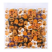 Sac pour bonbons de fête citrouilles avec fermeture de 18,3 x 17,5 cm - 20 unités