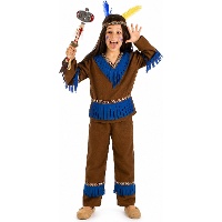 Costume d'indien marron et bleu pour enfant