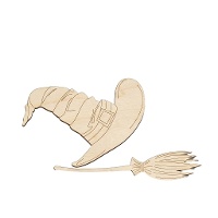 Chipboard de Chapeau de sorcière et Balai - Artis decor - 2 unités