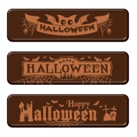 Signe d'Halloween en chocolat noir aux motifs assortis - 135 pièces.